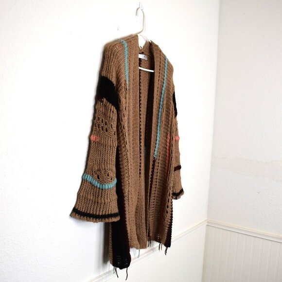 Anonyme Designers Crochet Cardigan Sz M/L Wool Colorful 70s Hippie Retro Boho - Picture 4 of 16